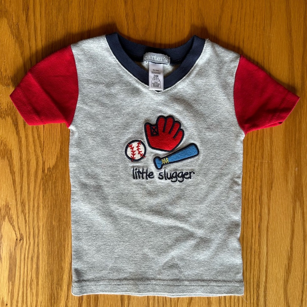 Retro Vintage Y2K Carter’s Baby Shirt Top Lil Slugger